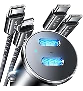 LISEN 90W USB C Car Charger Fast Charging, Dual PD 45W USB C Port for iPhone 16 Car Charger, Supe...