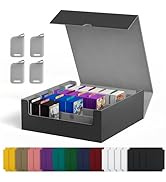 UAONO Trading Card Storage Box, Holds 2400 Sleeved Cards with 24 Dividers & 4 Stoppers, Magnetic ...
