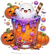 Eiflow Tabletop Diamond Art Kit for Adults Halloween, DIY Tabletop Diamond Art Painting with Stan...