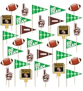 Gatherfun 96pcs Football Themed Toothpicks, Cupcake Toppers, Cocktail Picks for Birthday Party, G...