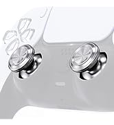 eXtremeRate Custom Silver Metal Thumbsticks for PS5 Controller, Replacement Aluminum Analog Stick...
