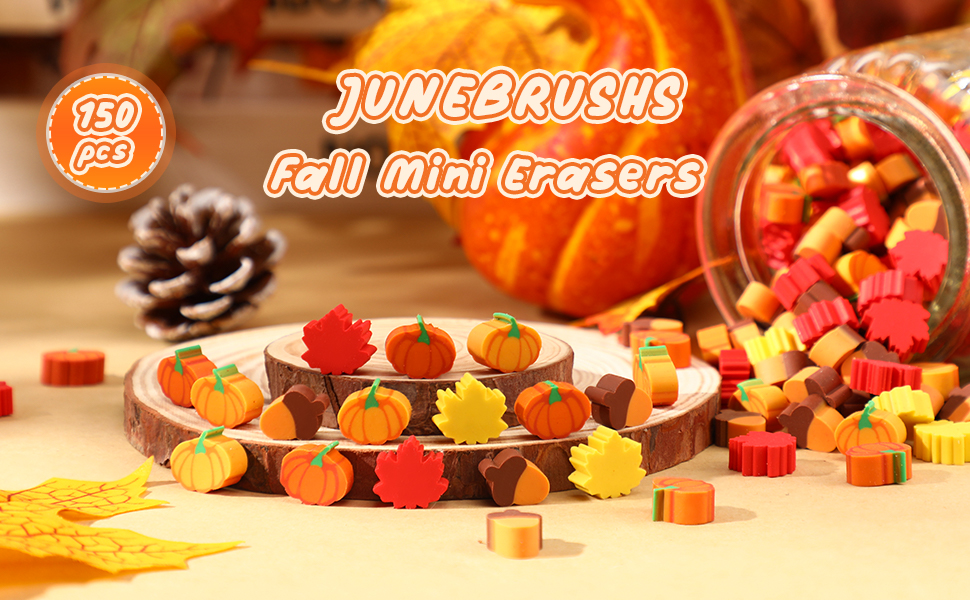 JUNEBRUSHS Cute Fun Fall Erasers