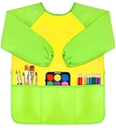 DaiUni Art Smock for Kids, Toddler Paint Smock Painting Apron, Children Apron With Long Sleeve an...