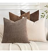 Cozoomy Set of 4 Soft Textured Throw Pillow Covers 18x18 Inch Cozy Decorative Farmhouse Cushion C...