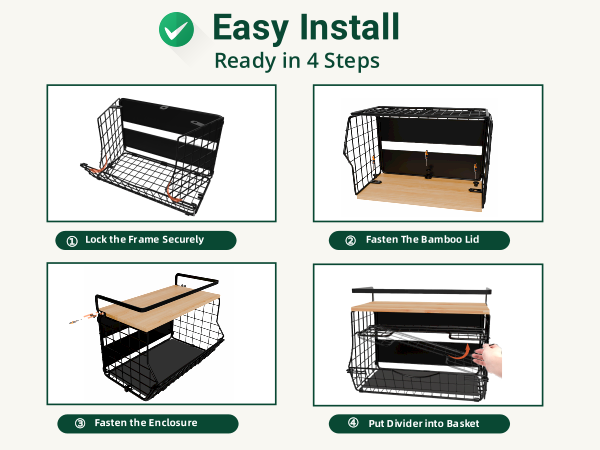 magnetic shelf for fridge with wood lid, fruit potato and onion storage bins, pantry organizers