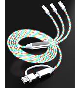 USB C Cable, Colorful Gradual Light up Multi Charging Cable 3 in 1 Type C Charger Fast Charging 6...