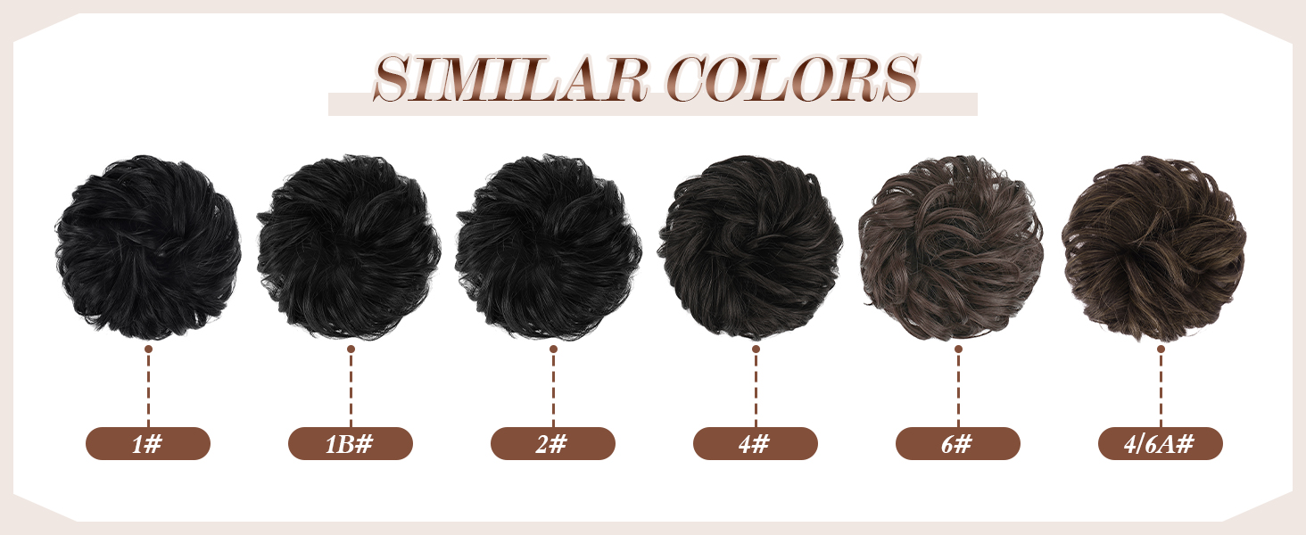 Black shades of bun hair piece