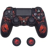 Skin for PS4 Controller, BRHE Anti-Slip Grip Silicone Cover Protector Case Compatible with PS4 Sl...