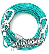 Tie Out Cable for Dogs, 50FT Dog Leads for Yard Chew Proof, Heavy Duty Dog Tie Out Cable for Larg...
