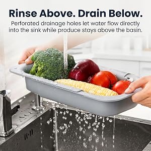 Perforated drainage holes let water flow