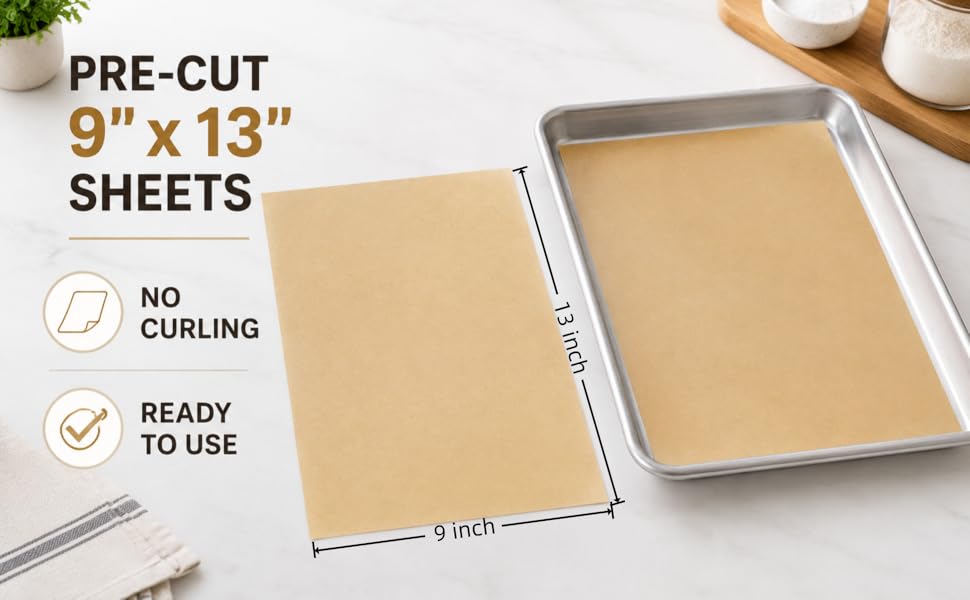 100 Pcs Unbleached Parchment Paper Sheets