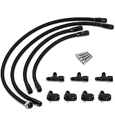 PTNHZ Steam Vent Hose Kit 4 AN Aluminum Complete Coolant Crossover Transmission Fluid Cooler Hose...