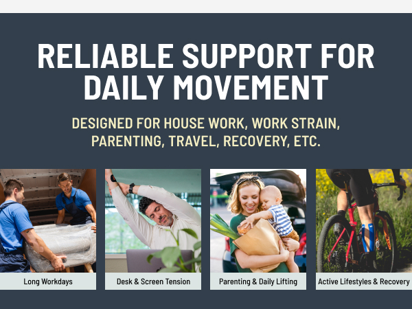 KT Tape - Reliable support for daily movement. Designed for daily pain management