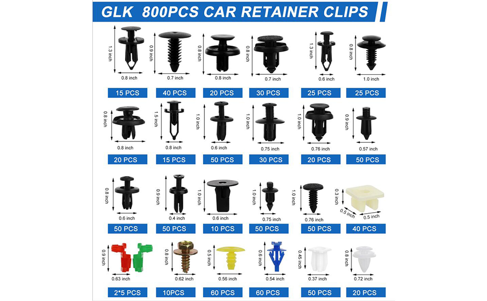 845 orange car clips
