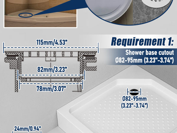 1-1/2" Side Outlet Shower Drain with Perforated Strainer