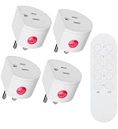 SURNICE Remote Control Outlet 10A Wireless Light Switch for Household Appliances, 130 FT Range, S...
