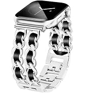 JR.DM Silver Watch Bands for Women Compatible with Apple Watch Band Leather 38mm 40mm 41mm 42mm (...