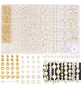 1860pcs Pearl Beads for Jewelry Making, 5 Sizes Round Pearls Bracelet Making Kit, Pearl Beads wit...