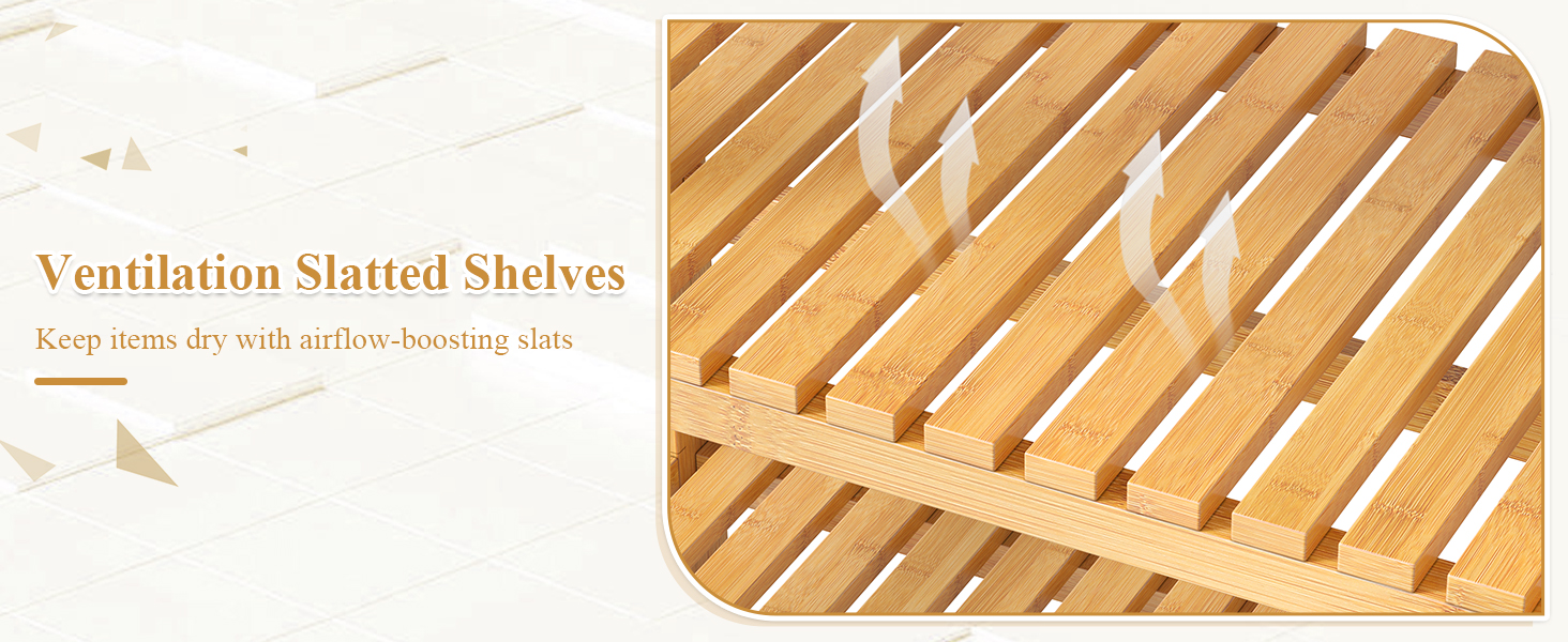 FOTOSOK 6-Tier Bamboo Shelf