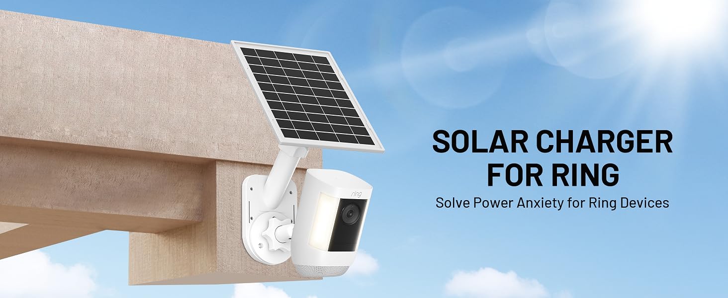 Solar Panel and 2-In-1 Wall Mount for Ring Cam
