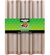 Amagabeli Nonstick French Baguette Pans for Baking 15”x11” Carbon Steel 3 Loaf Perforated Bread T...