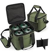 Gociean Upgraded Propane Tank Storage Bag, Holds 4 Refillable 1lb Propane Tanks, Ventilated Organ...