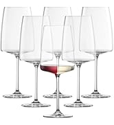 ZWIESEL GLAS Sensa Bordeaux Red Wine Glass (Set of 6), Wine Glasses for Red and White Wine, Dishw...