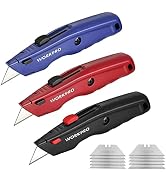 WORKPRO Premium Utility Knife, Retractable All Metal Heavy Duty Box Cutter, Quick Change Blade Ra...