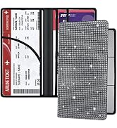 Sparkling Rhinestone Car Registration and Insurance Holder Document Organizer with Magnetic Closu...