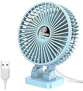 JZCreater USB Desk Fan, 3 Speeds Desktop Table Cooling Fan in Single Button , Head Rotation Stron...
