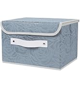 Lucky Monet Small Storage Box with Lids & PU Leather Handles Washable Decorative Storage Boxes Li...
