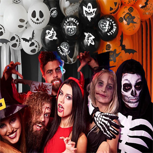 halloween balloons halloween decoration balloons scary halloween balloons orange, black balloons