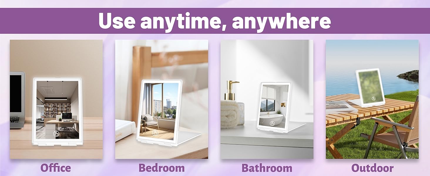 LED travel mirror