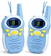 Kids Walkie Talkies Outdoor Toys - 2 Pack Blue Radios for Camping | Up to 3-Mile Range with Flash...