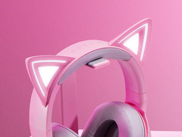 Kitty Ears headset headphone gaming stream youtube live watching virtual video Twitch
