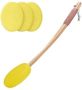 AmazerBath Lotion Applicator for Back, Feet, 4 Replacement Pads with 17" Curved Handle, Back Suns...