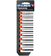 PGROUP 10PCS 3/8” Drive Deep Socket Set, Metric(10mm-21mm), 6-Point, Cr-V Steel, Chrome Plated So...