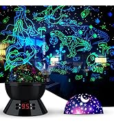 MOKOQI Dinosaur Night Light Projector for Kids Toys for Boys Room, 360 Degree Rotation with 17 Co...