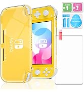 TPU Case for Nintendo Switch Lite, Clear Protective Case for Nintendo Switch Lite with Tempered G...