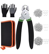 Ruibapa 620 Pcs Hog Rings with Straight Hog Ring Pliers Kit with Leather Tool Kit, 3/4" 1/2" 3/8 ...