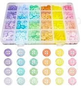 720pcs Resin Sewing Buttons 10mm Round Pearl Luster Shirt Button 4-Holes Colorful Buttons for Clo...