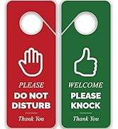 Do Not Disturb Door Hanger Sign, 2 Pack Double Sided, Red and Green, "Please Do Not Disturb" and ...