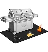 Rumlick 75 x 48 inch Under Grill Mats for Outdoor Grill, Oil and Waterproof, Double-Sided Firepro...