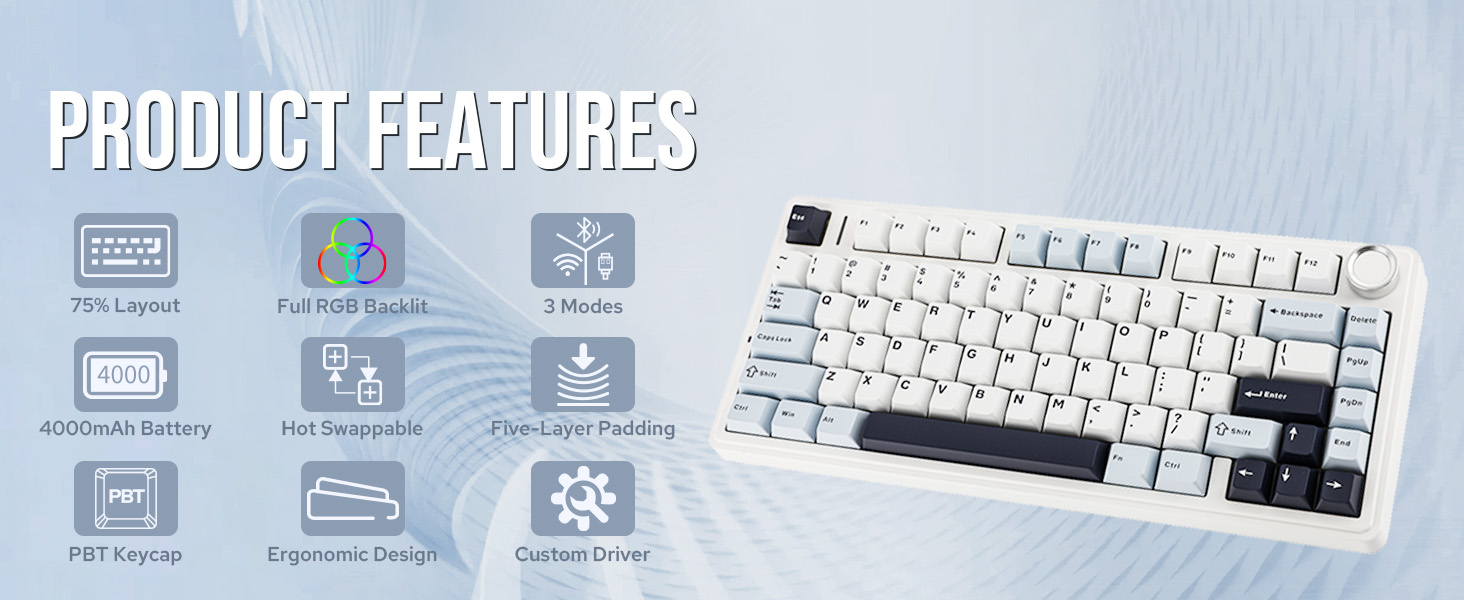 AULA F75 gaming keyboard