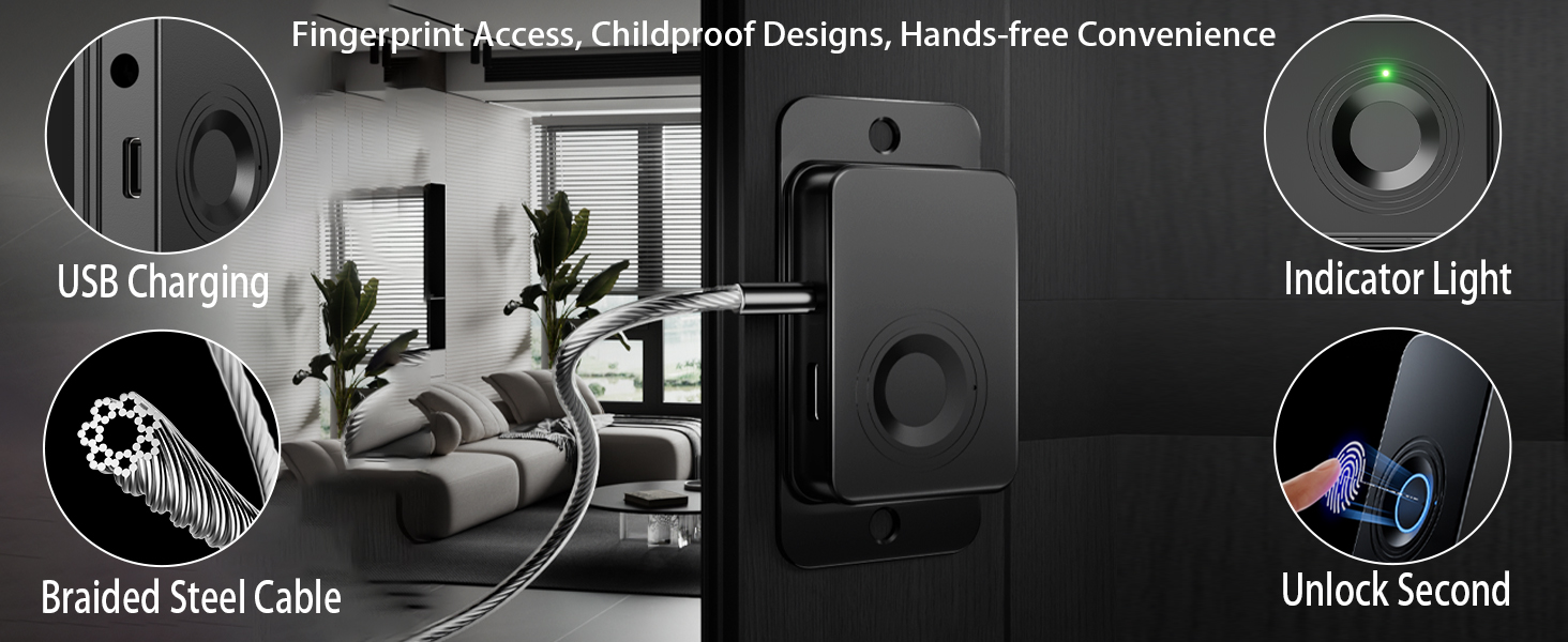 Keyless Fingerprint Lock-Adhesive / Drill