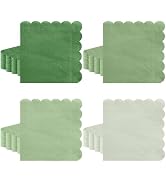 Xiangqu 120 Pack Sage Green Napkins, 5 x 5 Inch Gradient Green Cocktail Napkins Paper Scalloped N...
