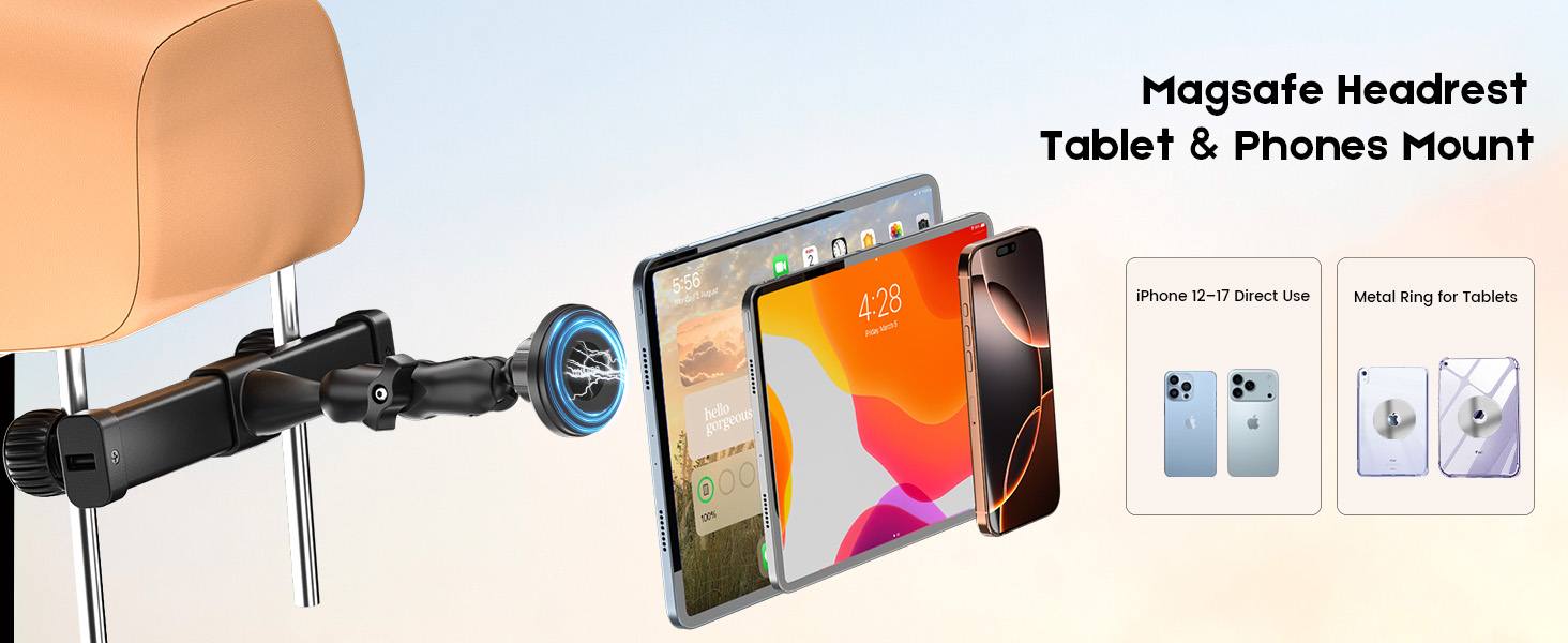 Car Headrest Tablet Holder