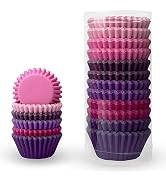 Mini 300-Count Cupcake Liners Cupcake Cups Food Grade 6 Solid Pink Purple Colors Cupcake Papers B...