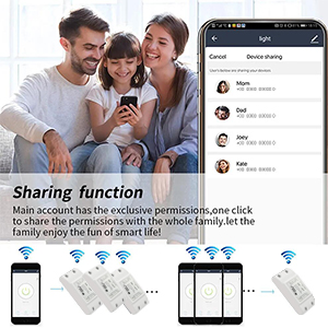 Wireless Smart Switch,Wi-Fi Light Switch Compatible with Alexa & Google Home & SmartThings