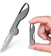 Joycube Titanium Alloy Small Keychain Knife, Mini Folding Pocket Knives, Cute EDC Box Cutter, Gif...